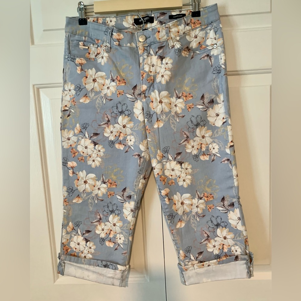 Nine West Summer Blue Capris, Sz 10